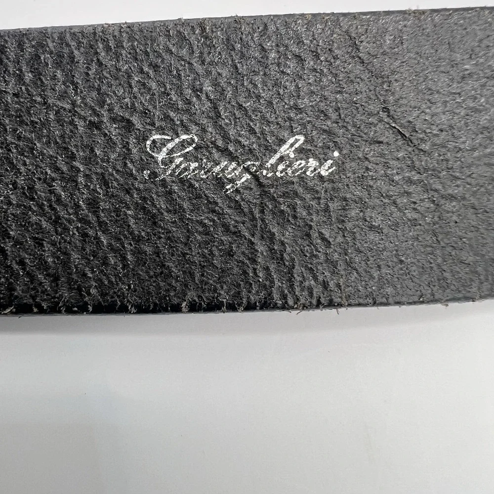 VTG Garuglieri Textured Genuine Leather Fashion Belt Small Black Made In Italy‎
